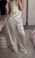 Satin Look Hose - Creme