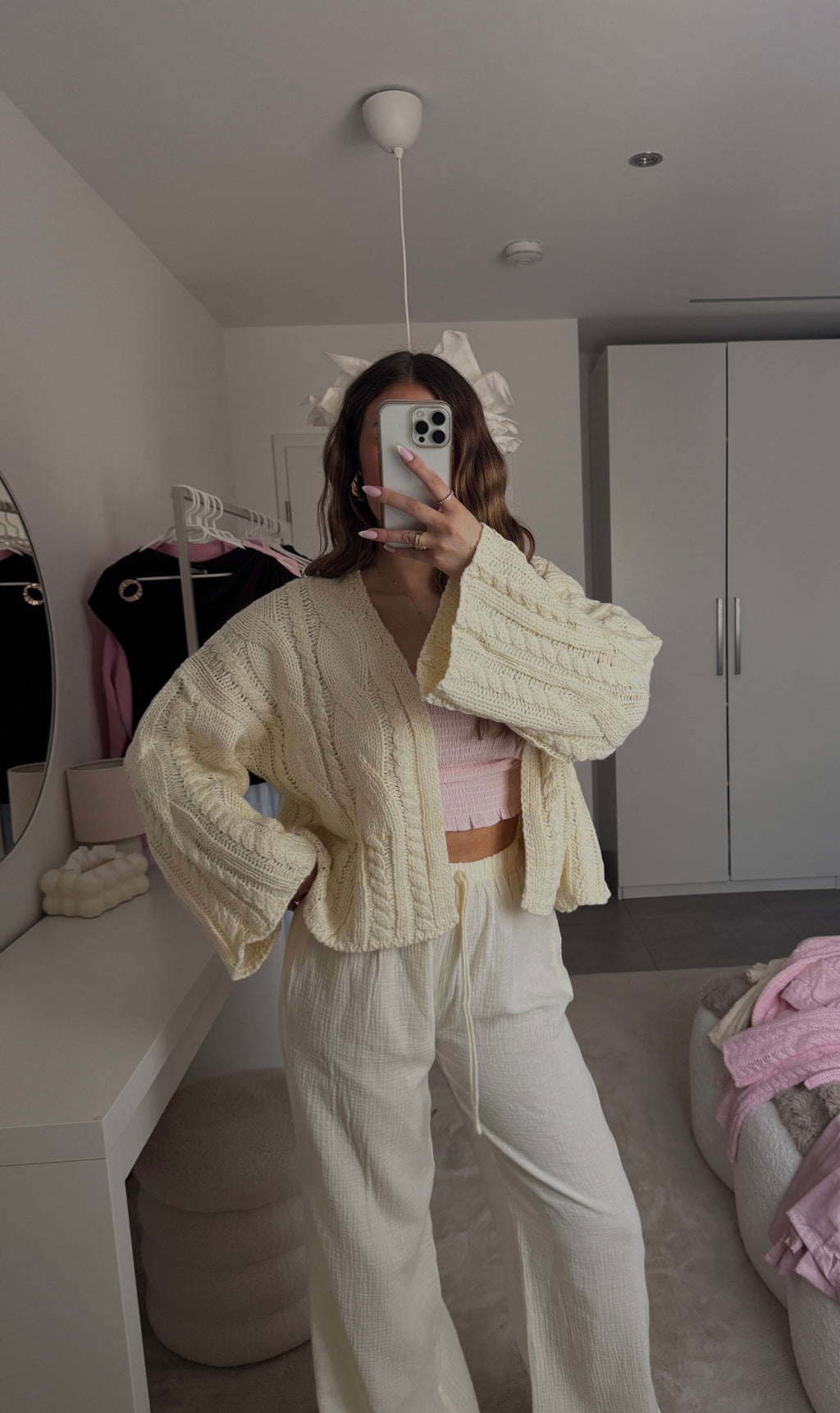 Cozy Strickjacke - Beige