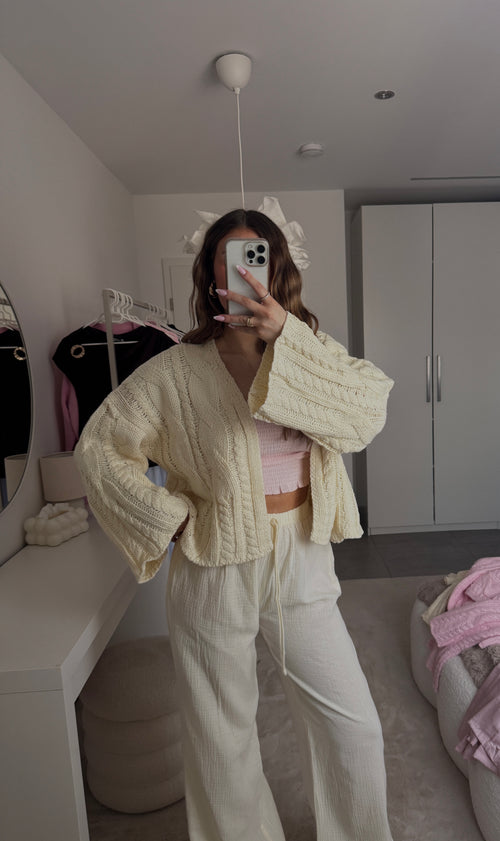 Cozy Strickjacke - Beige