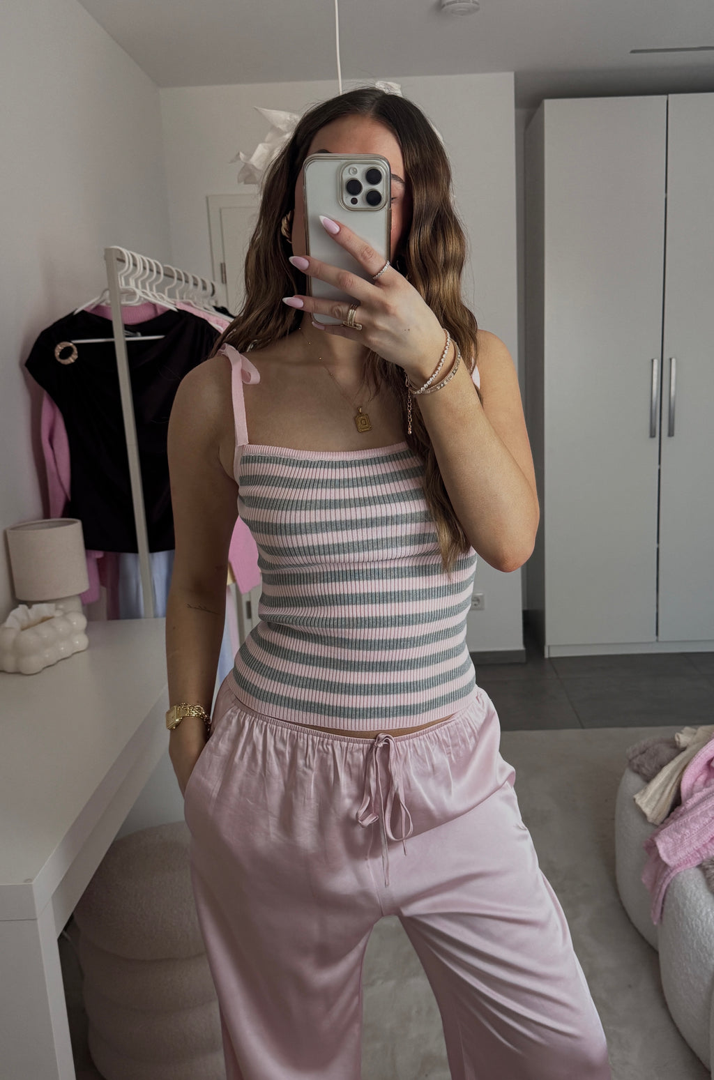 Grey Stripe Top