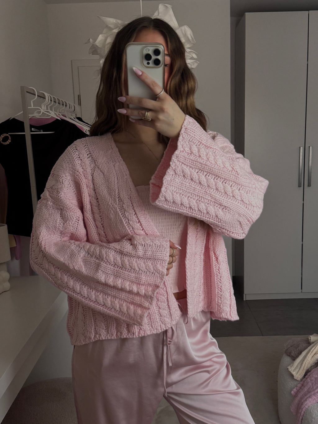 Cozy Strickjacke - Rosa