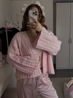 Cozy Strickjacke - Rosa