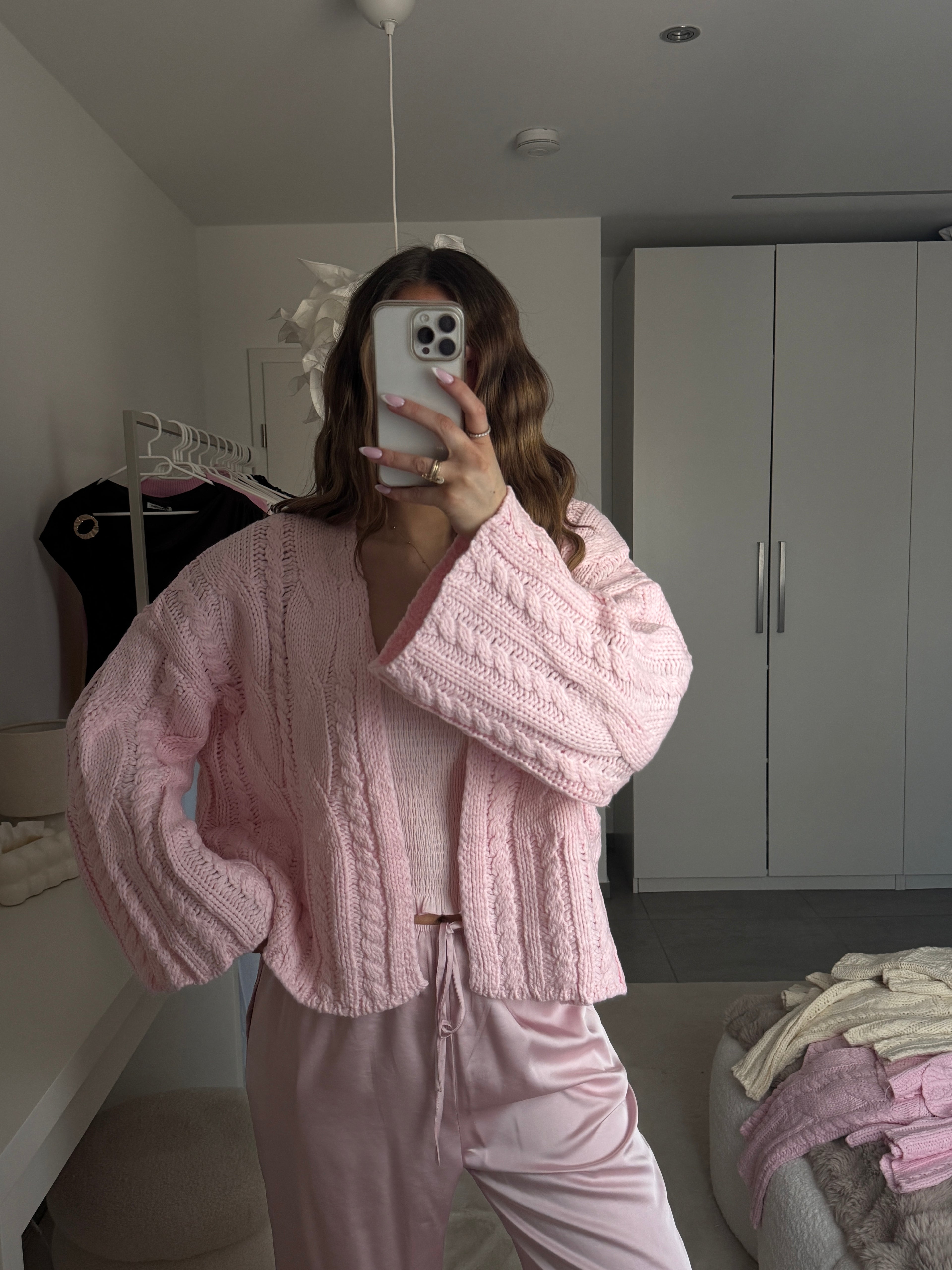 Cozy Strickjacke - Rosa