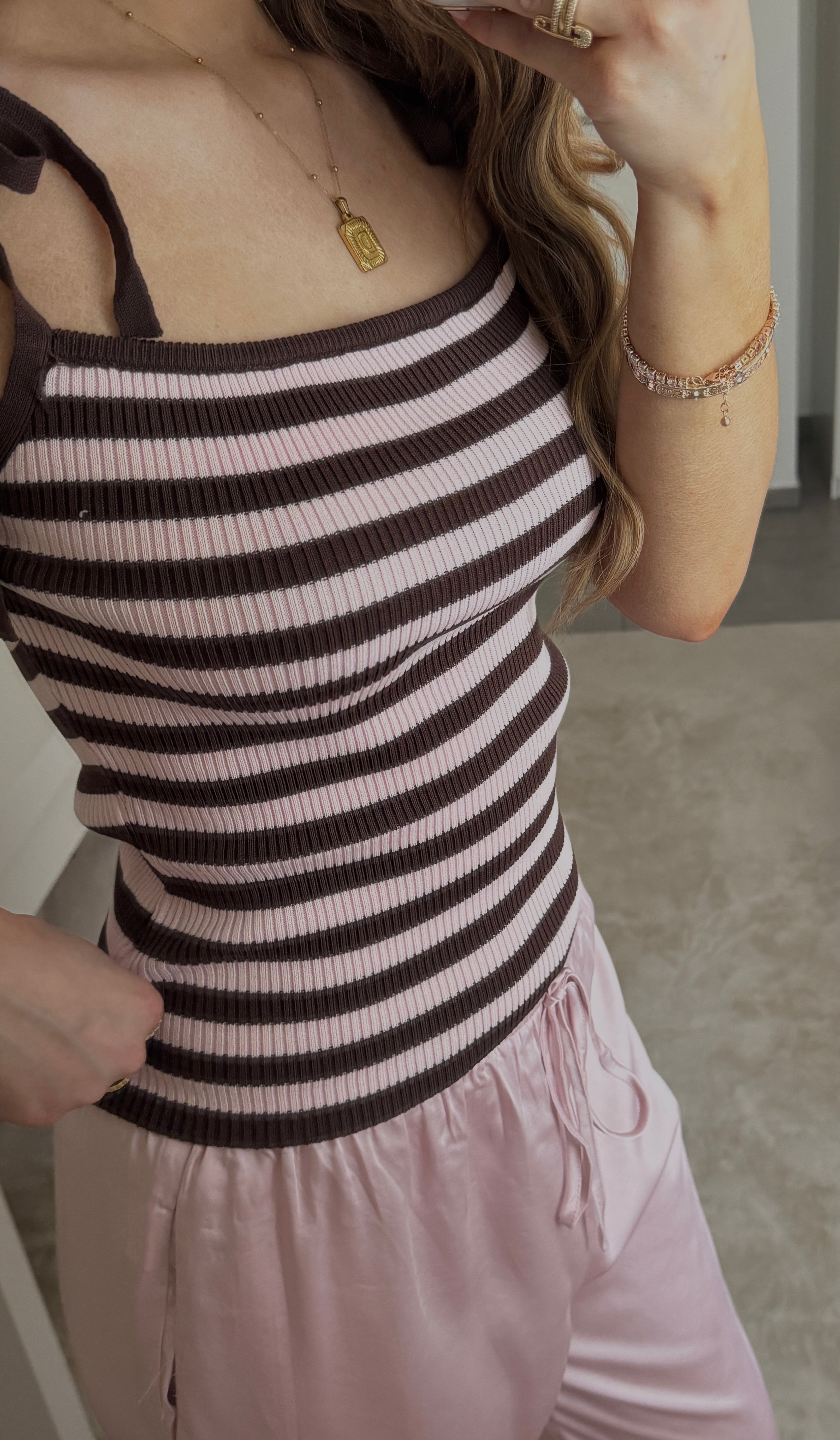 Brownie Stripe Top