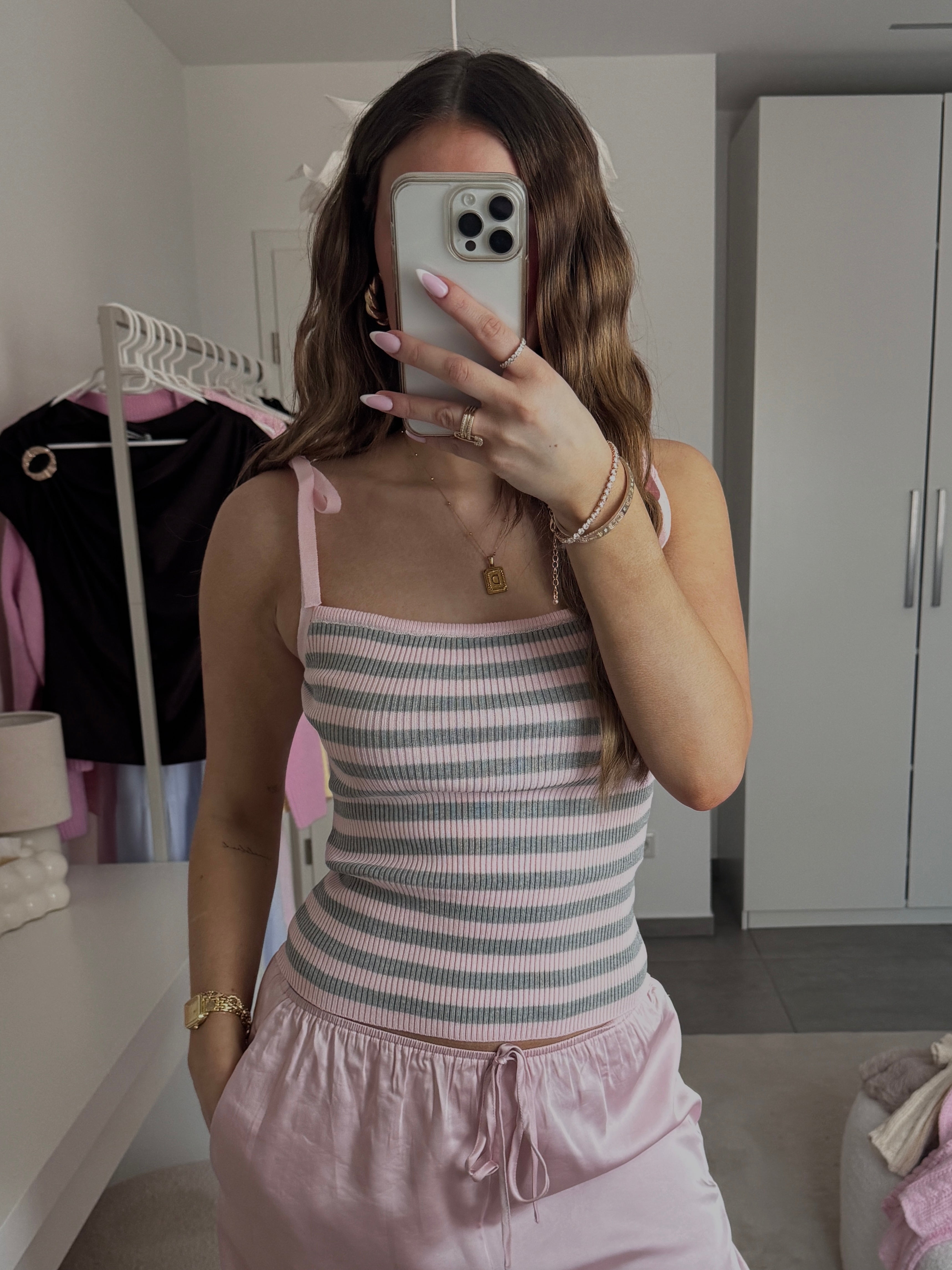 Grey Stripe Top