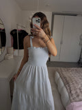 Maxikleid mit Schleifen Trägern - Blau