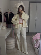 Cozy Strickjacke - Beige