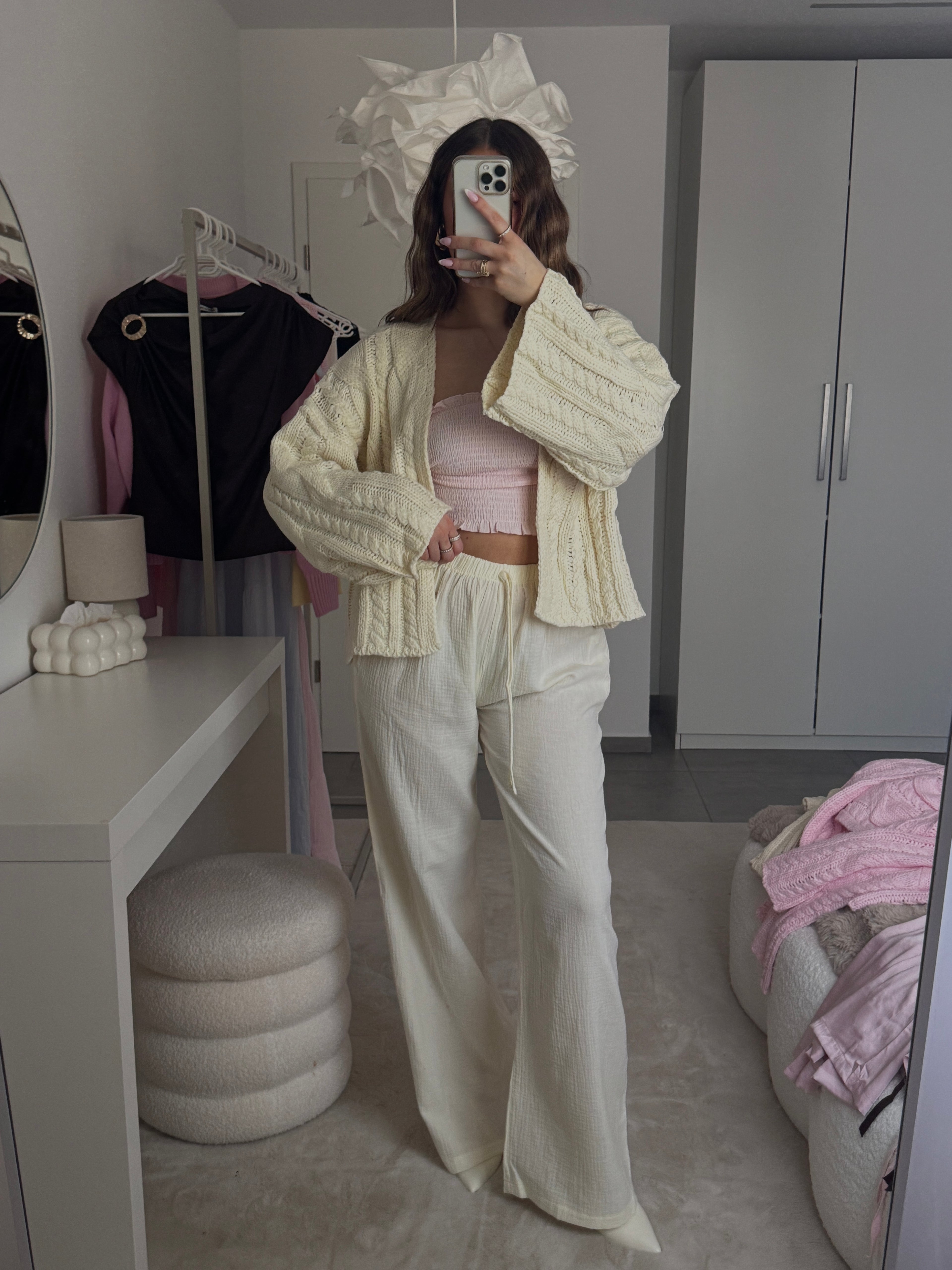 Cozy Strickjacke - Beige