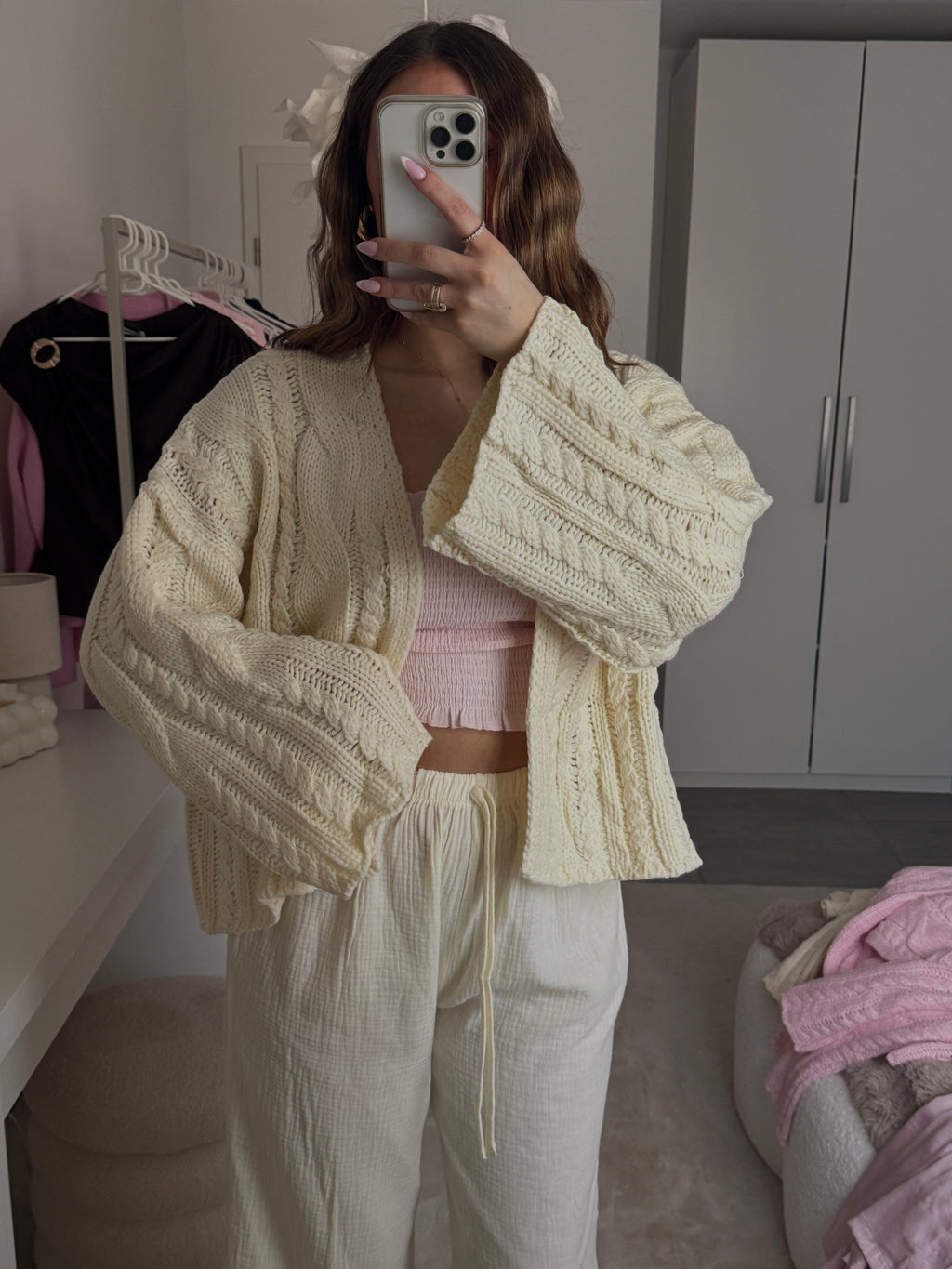 Cozy Strickjacke - Beige