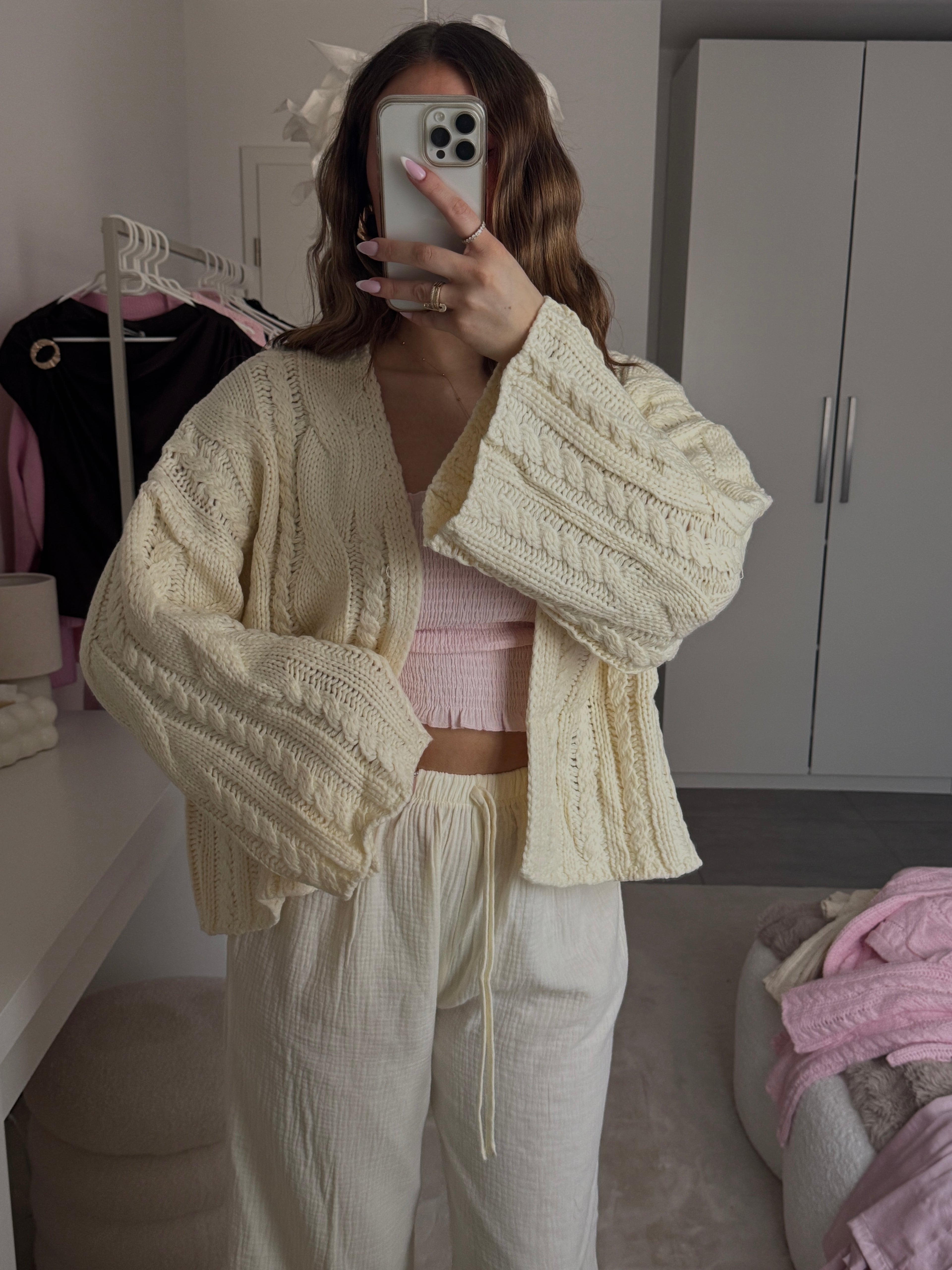 Cozy Strickjacke - Beige