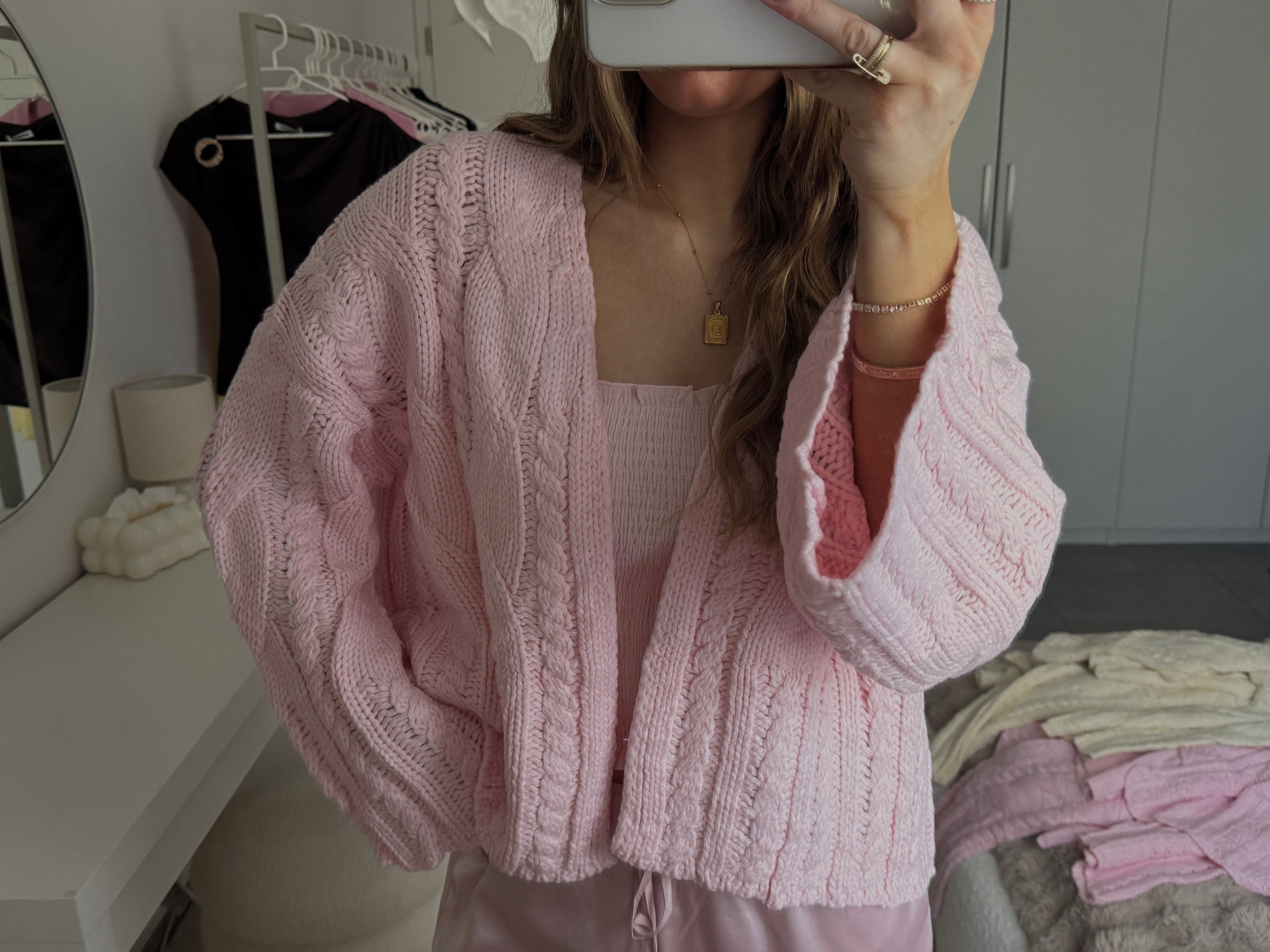 Cozy Strickjacke - Rosa