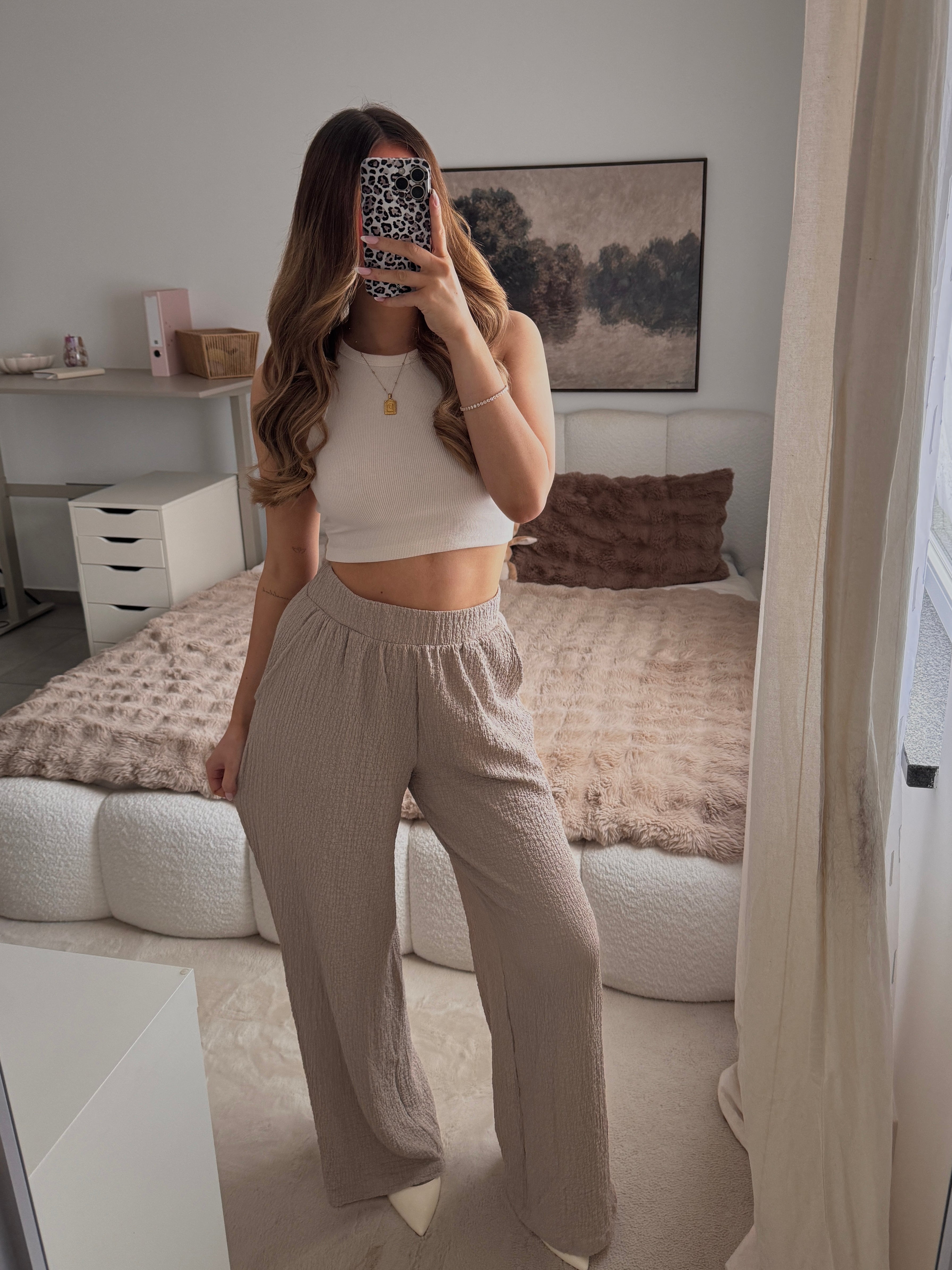 Geriffelte Stoffhose