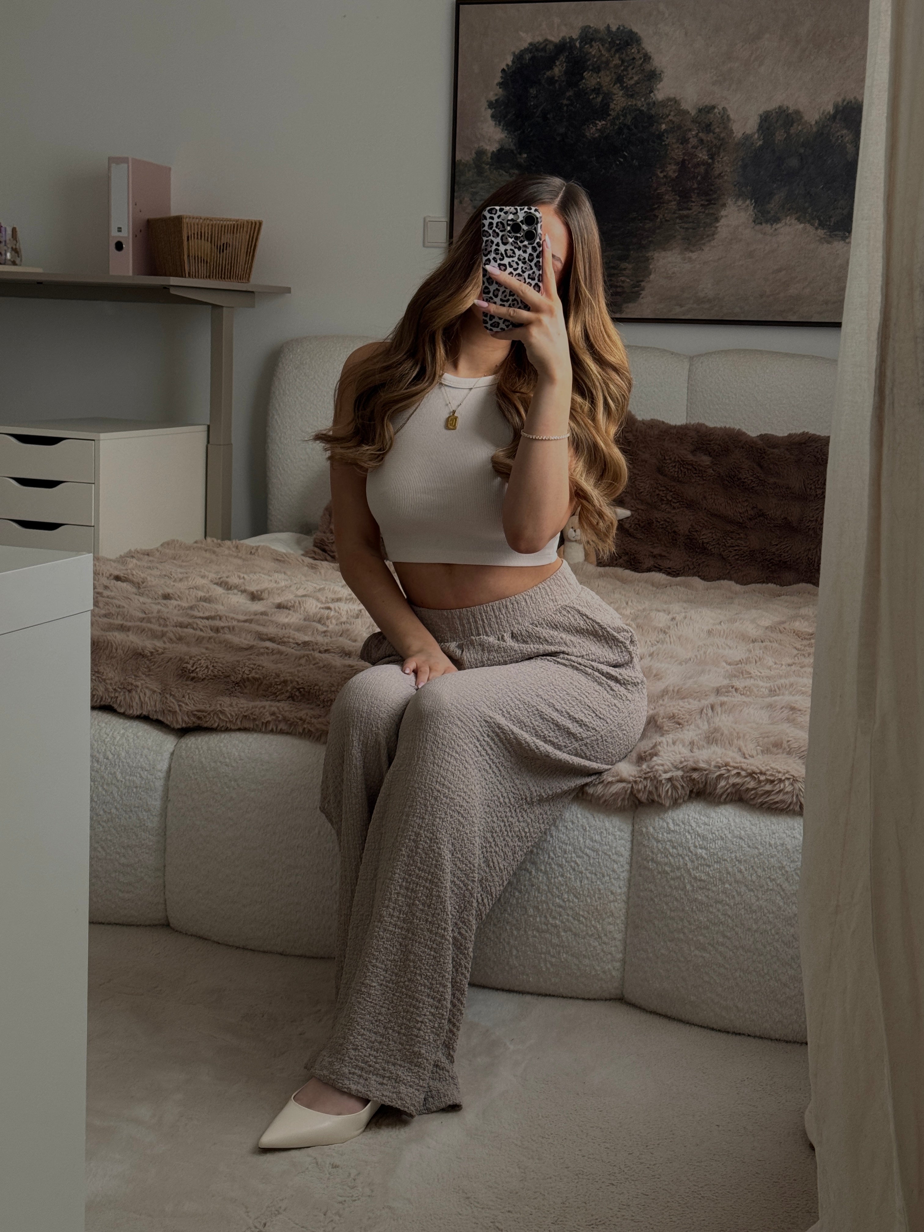 Geriffelte Stoffhose