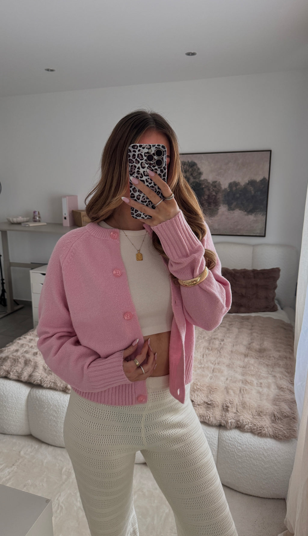 Strickjacke rosa