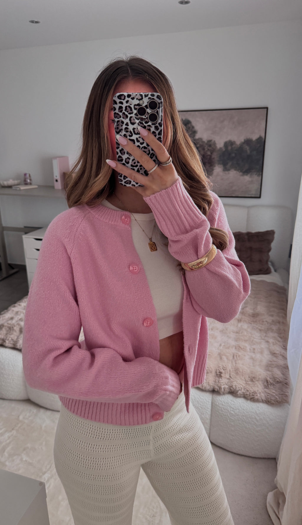 Strickjacke rosa