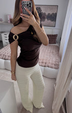 One Shoulder Top braun